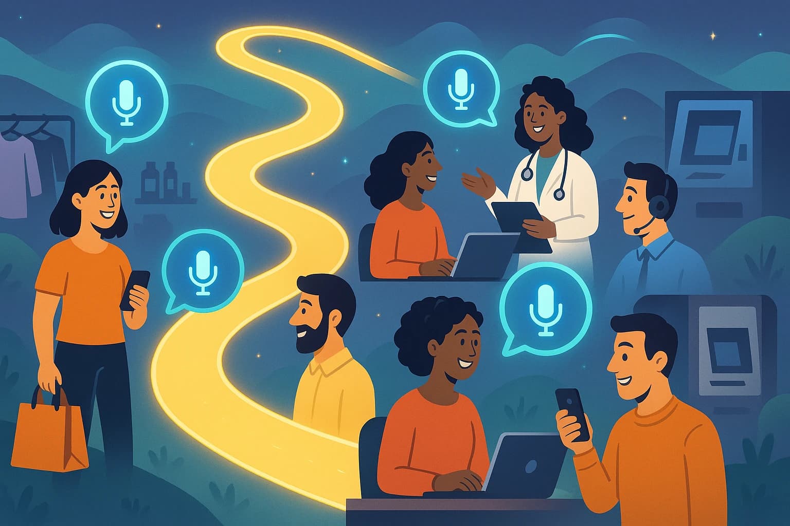 User journey through a phone tree or specialized task